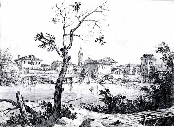 A Village on the Brenta, by Bernardo Bellotto