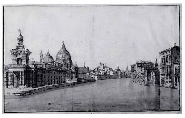 The Entrance to the Grand Canal, with the Dogana da Mar and Santa Maria della Salute on the Left, by Bernardo Bellotto