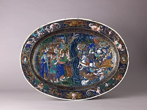 Dish: The Destruction of the Hosts of Pharaoh, by Master IC (probably Jean Court)