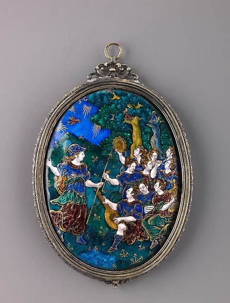 Mirror; Minerva Visits the Muses on Mount Helicon, by Suzanne de Court