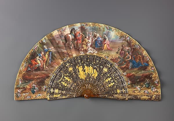 Folding fan with The Finding of Romulus and Remus