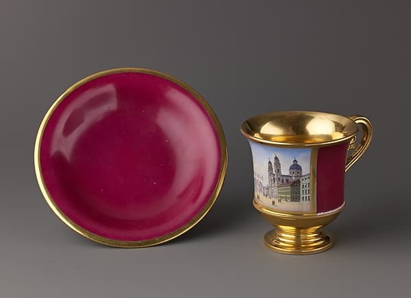 Cup (with a view of the Odeonsplatz, Munich) and saucer