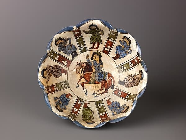 Lobed bowl, Minai'i ("enameled") ware