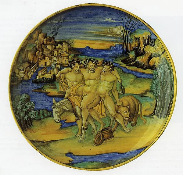 Dish (coppa): The satyr Silenus on an Ass, by the "Milan Marsyas" Painter
